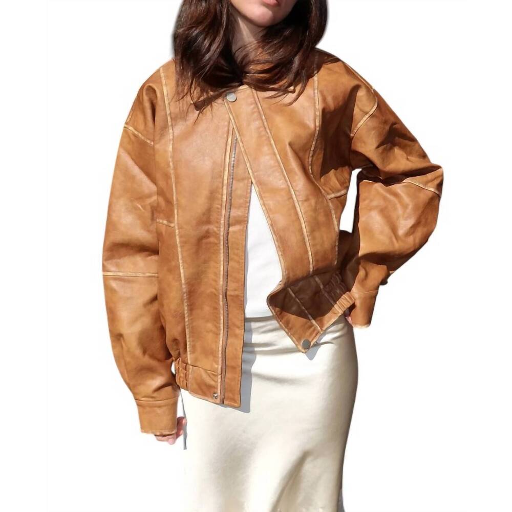 NEW EMORY PARK the vintage effect bomber jacket in tan